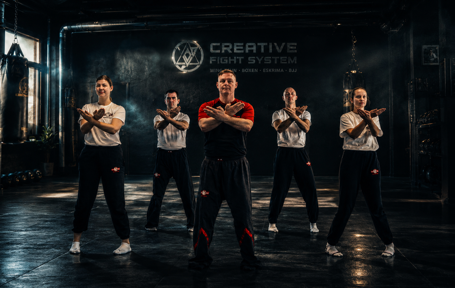 Sifu Thorsten Heinen mit Team im Creative Fight System Leverkusen